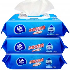 维达 3包装成人湿巾卫生除菌杀菌80片抽带盖男女湿纸巾VW1028