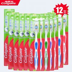 高露洁 牙刷 360三重深洁波浪形牙刷12支中毛 颜色 随机发货