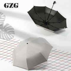 GZG 格子雨伞折叠太阳伞女黑胶铅折叠晴雨遮阳伞创意防紫外