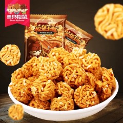 三只松鼠 拉面小丸子拉面团子85g油炸膨化干脆面串烧味小零食