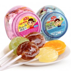 不二家 棒棒糖375克60支桶装 儿童糖果休闲零食硬糖生日糖果水果味