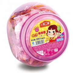 不二家 棒棒糖375克60支桶装 儿童糖果休闲零食硬糖生日糖果水果味