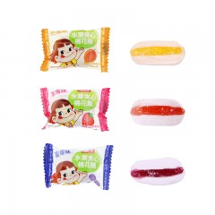 不二家 水果夹心棉花糖 散装300g 草莓蓝莓芒果味婚庆喜糖果零食