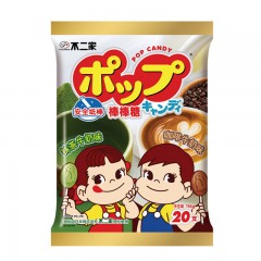 不二家 抹茶咖啡牛奶味棒棒糖20支116g 儿童糖果零食品