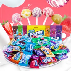 阿尔卑斯 牛奶糖硬糖混合水果味棒棒糖