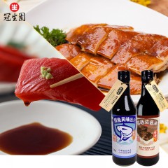 冠生园 好伴牌 露晒浓酱油+鲣鱼风味酱油 508ml*2瓶混合