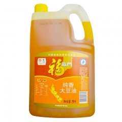 福临门 纯香大豆油5L桶装老式扁桶装食用油大豆油烘培油炒菜油