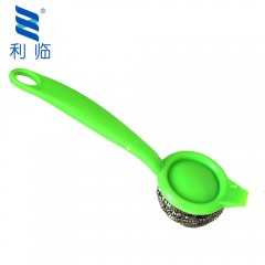 利临 带柄锅刷子不锈钢钢丝球清洁球清洁刷长柄刷子洗锅钢丝刷锅球