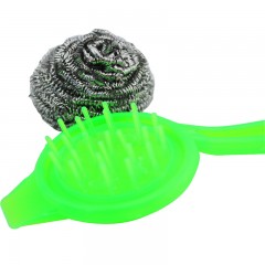 利临 带柄锅刷子不锈钢钢丝球清洁球清洁刷长柄刷子洗锅钢丝刷锅球