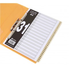 富得快 FD3100塑料 分类索引卡 PVC数字1-31页分页纸隔页纸分类纸