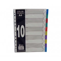 富得快 FD1000 塑料10级彩色文件分类索引PVC10页彩色分页纸隔页纸