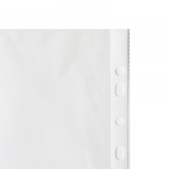 得力 100个装l型文件夹单片插替芯活页收纳保护档案资料袋子防水加厚十一孔办工公a4纸保护膜套透明文件袋11孔