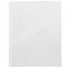 得力 100个装l型文件夹单片插替芯活页收纳保护档案资料袋子防水加厚十一孔办工公a4纸保护膜套透明文件袋11孔