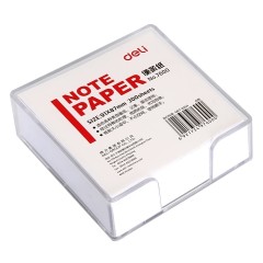 得力 便签纸 7600 带盒便条纸/记事白纸 方便拿取 规格91*87mm/300张