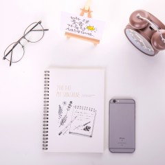 得力 LA560-03彩色线圈本A5记事本60页笔记本学生练习本子办公用品