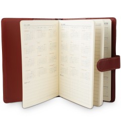 得力 7946皮面笔记本记事本 25k搭扣120页会议本用品