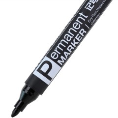 得力 记号笔 6881油性速干光盘笔大头快递标记箱头笔 马克笔