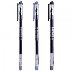 得力 中性笔乐素A062B-01按动黑色签字笔针管中性水笔学生用品