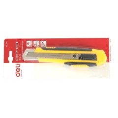 得力 2047大号软胶护手带金属护套美工刀 裁纸刀锋利安全裁剪