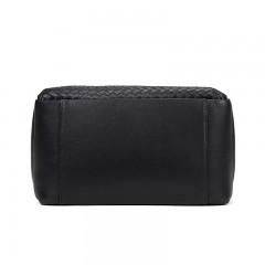 皮尔卡丹 双肩包男真皮编织新款休闲旅行背包书包休闲电脑包