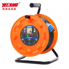 野狼 移动电缆盘电缆卷盘220v国标工业插座带漏电家用卷线盘空盘