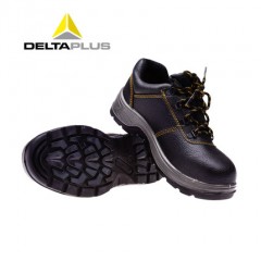 代尔塔 劳保鞋安全鞋牛皮防滑防砸钢板耐磨高温工作防护电焊工男士