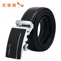 红蜻蜓 皮带男真皮自动扣头裤带纯牛皮腰带礼盒包装