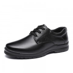 红蜻蜓 真皮男棉鞋冬新款绒里保暖低帮皮鞋男商务休闲