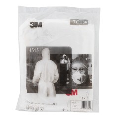 3M无尘服连体防尘服连帽工作服喷漆打扫防护服透气一次性男女4515