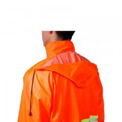 谋福反光雨衣桔红夜光雨衣 夜光男女户外环卫工作服 荧光骑行雨衣