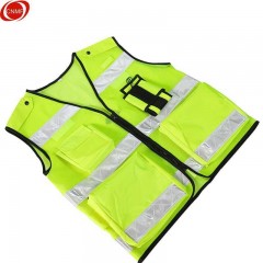 谋福 荧光黄反光马甲背心可挂对讲机 施工骑行反光马甲安全衣服