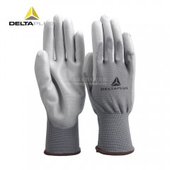 代尔塔 201705劳保手套PU涂掌工地耐磨工业透气建筑防护工作手套