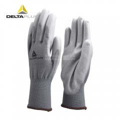 代尔塔 201705劳保手套PU涂掌工地耐磨工业透气建筑防护工作手套