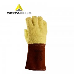 代尔塔 203007耐高温 隔热防切割 工业防护牛皮袖口劳保手套