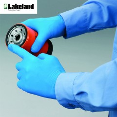 雷克兰 一次性无粉橡胶劳保手套麻面加厚耐油耐酸碱 100只/盒 8304PF