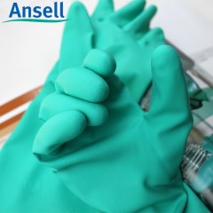 Ansell/安思尔 37-873防化手套防滑防水防化耐油工业劳保橡胶手套