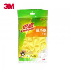 3M 薄巧橡胶乳胶手套厨房家务清洁洗衣洗碗刷碗防水不加绒 G621-9826
