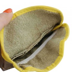 谋福 牛皮电焊短款手套防热烫皮手防咬隔热手套烧焊焊工手套 深色HTGGQS