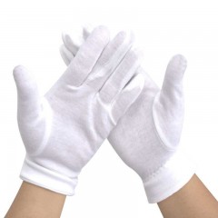 谋福 礼仪白三筋白手套 阅兵执勤演出手套 保安 开车礼宾手套 10