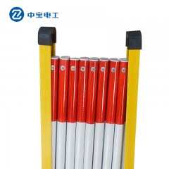 中宝 绝缘伸缩围栏玻璃钢防护栏 施工移动伸缩2.5米安全围栏