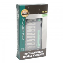 宝工 14件铝合金雕刻刀套装 手机贴膜刻刀 进口刻纸刀 PD-398