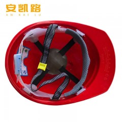 安凯路 安全帽 工地工程透气建筑防砸头盔 免费印字 V型透气-红色