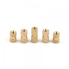 Creaby/创能  100只 双通铜花母 滚花注塑预埋铜镶嵌件 家具圆筒螺母 M3