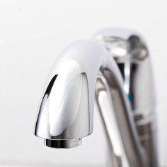 摩恩 铜体厨房龙头 单孔冷热水可旋转水槽洗菜盆 水龙头 17111