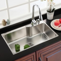 摩恩 厨房水槽304不锈钢大单槽套餐加厚洗菜盆台下洗碗池 28001SL