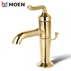 摩恩 冷热面盆龙头洗手池洗脸盆水龙头金色商场同款送下水器 16121P