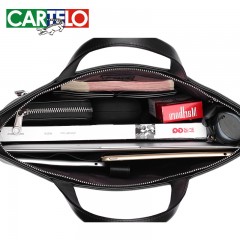 卡帝乐鳄鱼 手提包商务休闲皮包横款单肩包斜挎包  L54654679