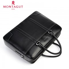 梦特娇 手提包男真皮商务休闲单肩斜挎包