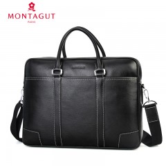 梦特娇 手提包男真皮商务休闲单肩斜挎包