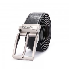 梦特娇 男士针扣皮带秋冬新款商务休闲腰带男青年时尚简约裤带